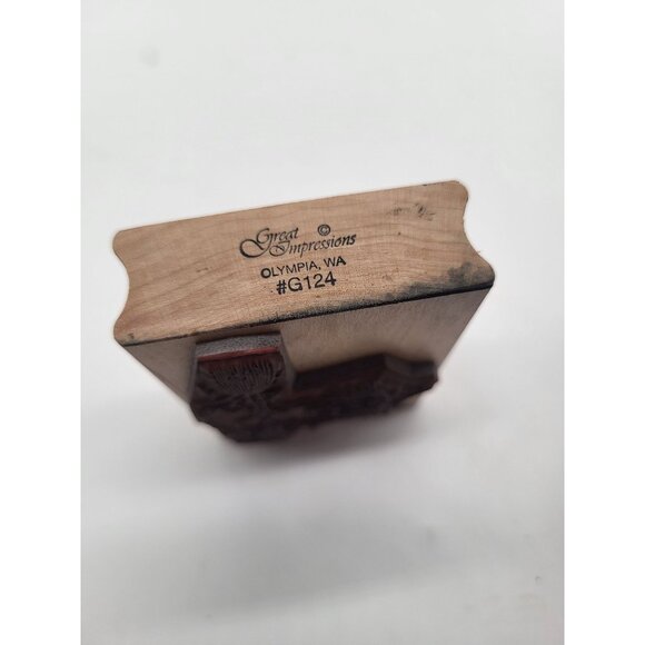 Great Impressions Wood Mounted Rubber Stamp Whimsical Witch Broom Fall Halloween - Picture 2 of 6